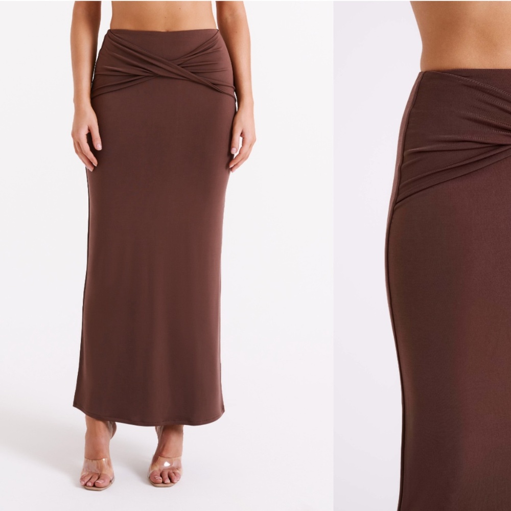 Meshki Brown Maxi Skirt, XXS, Brand New Condition